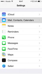 iOS email setup